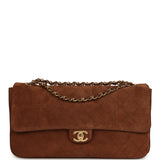 Chanel Maxi "Souplissimo" Small Flap Bag Camel Suede Gold Hardware - Thumbnail View 1