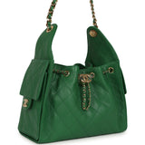 Chanel Small 25 Hobo Bag Green Caviar Gold Hardware - Thumbnail View 2