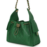 Chanel Small 25 Hobo Bag Green Caviar Gold Hardware - Thumbnail View 5