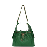 Chanel Small 25 Hobo Bag Green Caviar Gold Hardware - Thumbnail View 7
