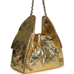 Chanel Small 25 Hobo Bag Gold Metallic Calfskin Silver Hardware