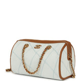 Chanel Coco Beach Mini Timeless Classic Barrel Bag with Chain Light Blue Denim and Brown Calfskin Gold Hardware - Thumbnail View 5