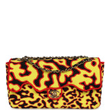 Chanel Maxi "Magma" Flap Bag Yellow, Red, Black Mixed Fibers Gold Hardware - Thumbnail View 1
