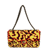 Chanel Maxi "Magma" Flap Bag Yellow, Red, Black Mixed Fibers Gold Hardware - Thumbnail View 7