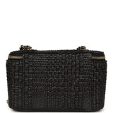 Chanel Small Vanity Case Black Raffia Light Gold Hardware - Thumbnail View 4