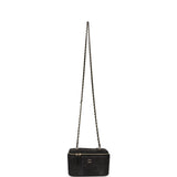 Chanel Small Vanity Case Black Raffia Light Gold Hardware - Thumbnail View 7