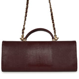 Chanel Long Top Handle Clutch with Chain Dark Burgundy Lizard Embossed Calfskin Gold Hardware - Thumbnail View 5