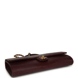 Chanel Long Top Handle Clutch with Chain Dark Burgundy Lizard Embossed Calfskin Gold Hardware - Thumbnail View 3