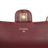 Chanel Long Top Handle Clutch with Chain Dark Burgundy Lizard Embossed Calfskin Gold Hardware - Thumbnail View 8