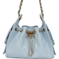 Chanel Mini 25 Hobo Bag Light Blue Caviar Gold Hardware