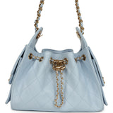 Chanel Mini 25 Hobo Bag Light Blue Caviar Gold Hardware - Thumbnail View 1