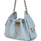 Chanel Mini 25 Hobo Bag Light Blue Caviar Gold Hardware - Thumbnail View 5