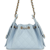 Chanel Mini 25 Hobo Bag Light Blue Caviar Gold Hardware - Thumbnail View 4