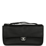 Chanel Maxi "Souplissimo" Small Flap Bag Black Grained Calfskin Silver Hardware - Thumbnail View 1