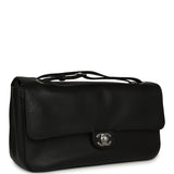 Chanel Maxi "Souplissimo" Small Flap Bag Black Grained Calfskin Silver Hardware - Thumbnail View 2