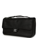 Chanel Maxi "Souplissimo" Small Flap Bag Black Grained Calfskin Silver Hardware - Thumbnail View 5