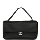 Chanel Maxi "Souplissimo" Small Flap Bag Black Grained Calfskin Silver Hardware - Thumbnail View 7