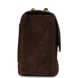 Chanel Maxi "Souplissimo" Small Flap Bag Dark Brown Suede Gold Hardware - Thumbnail View 3