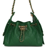 Chanel Mini 25 Hobo Bag Green Caviar Gold Hardware - Thumbnail View 1