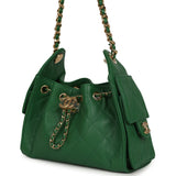 Chanel Mini 25 Hobo Bag Green Caviar Gold Hardware - Thumbnail View 5