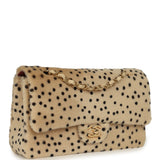 Chanel "Cheetah Print" Medium Flap Bag Light Beige Calf Hair and Black Lambskin Gold Hardware - Thumbnail View 2