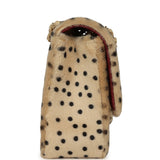 Chanel "Cheetah Print" Medium Flap Bag Light Beige Calf Hair and Black Lambskin Gold Hardware - Thumbnail View 3