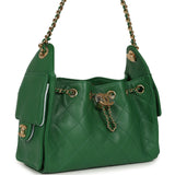 Chanel Mini 25 Hobo Bag Green Caviar Gold Hardware - Thumbnail View 2