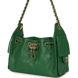 Chanel Mini 25 Hobo Bag Green Caviar Gold Hardware - Thumbnail View 5