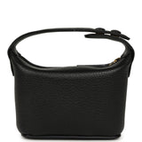Chanel Micro Top Handle Round Hobo Pouch Black Grained Calfskin Gold Hardware - Thumbnail View 4