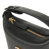 Chanel Micro Top Handle Round Hobo Pouch Black Grained Calfskin Gold Hardware - Thumbnail View 7