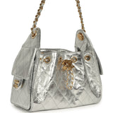 Chanel Mini 25 Hobo Bag Metallic Silver Caviar Gold Hardware - Thumbnail View 2