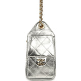 Chanel Mini 25 Hobo Bag Metallic Silver Caviar Gold Hardware - Thumbnail View 3