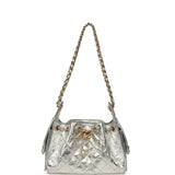 Chanel Mini 25 Hobo Bag Metallic Silver Caviar Gold Hardware - Thumbnail View 7
