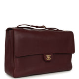 Chanel Maxi "Souplissimo" Large Flap Bag Dark Burgundy Caviar Gold Hardware - Thumbnail View 2