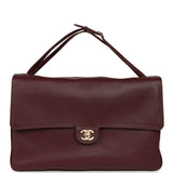 Chanel Maxi "Souplissimo" Large Flap Bag Dark Burgundy Caviar Gold Hardware - Thumbnail View 7