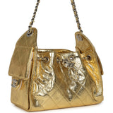Chanel Mini 25 Hobo Bag Metallic Gold Calfskin Silver Hardware - Thumbnail View 2