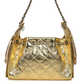 Chanel Mini 25 Hobo Bag Metallic Gold Calfskin Silver Hardware - Thumbnail View 4