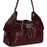Chanel Mini 25 Hobo Bag Dark Burgundy Shiny Crumpled Calfskin Silver Hardware - Thumbnail View 2