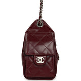 Chanel Mini 25 Hobo Bag Dark Burgundy Shiny Crumpled Calfskin Silver Hardware - Thumbnail View 3