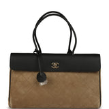 Chanel Medium "Urban Essential" East West Shopping Tote Black Grained Calfskin and Beige Suede Gold Hardware - Thumbnail View 1