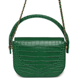 Chanel Mini Top Handle "Turn Around" Flap Bag Green Croc Embossed Calfskin Gold Hardware - Thumbnail View 4