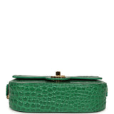 Chanel Mini Top Handle "Turn Around" Flap Bag Green Croc Embossed Calfskin Gold Hardware - Thumbnail View 6