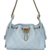 Chanel Mini 25 Hobo Bag Light Blue Caviar Gold Hardware - Thumbnail View 1