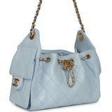 Chanel Mini 25 Hobo Bag Light Blue Caviar Gold Hardware - Thumbnail View 2