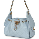 Chanel Mini 25 Hobo Bag Light Blue Caviar Gold Hardware - Thumbnail View 5