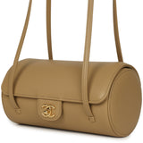 Chanel Preppy Coco Bowling Bag Dark Beige Shiny Caviar Brushed Gold Hardware - Thumbnail View 5