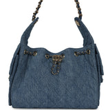 Chanel Small 25 Hobo Bag Blue Washed Denim Light Gold Hardware - Thumbnail View 1