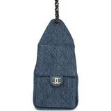 Chanel Small 25 Hobo Bag Blue Washed Denim Light Gold Hardware - Thumbnail View 3