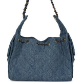 Chanel Small 25 Hobo Bag Blue Washed Denim Light Gold Hardware - Thumbnail View 4
