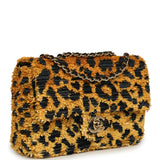 Chanel Mini Cheetah Print Flap Bag Orange, Black Sequin Gold Hardware - Thumbnail View 2